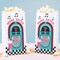 Big Dot of Happiness 50's Sock Hop Popcorn Bags, 1950s Rock N Roll Party Favor Snack Treats, Free-Standing Individual White Paper Bags - 25 Count